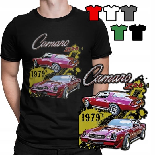 KOSZULKA T-SHIRT MĘSKI WZORY DO WYBORU - CAMARO AUTA SAMOCHODY KLASYK - M WORLD CASE