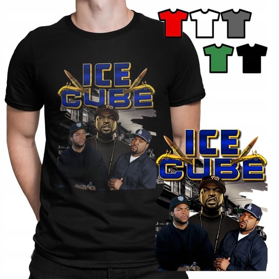 KOSZULKA T-SHIRT MĘSKI WZORY DO WYBORU - ICE CUBE RAPER HIP HOP - XS WORLD CASE