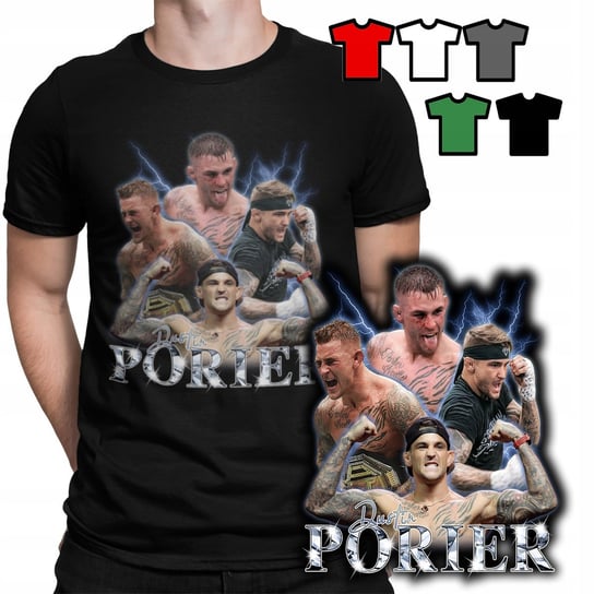 KOSZULKA T-SHIRT MĘSKI WZORY - Dustin Poirier BOKS MMA WALKI KLATKA - M WORLD CASE