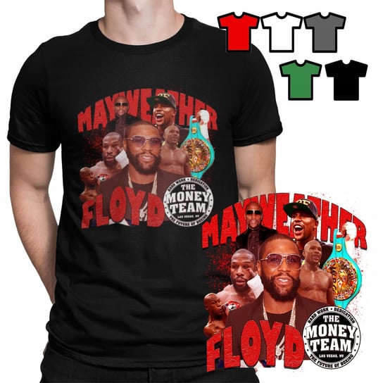 KOSZULKA T-SHIRT MĘSKI WZORY - FLOYD MAYWEATHER BOKS MMA WALKI KLATKA - M WORLD CASE