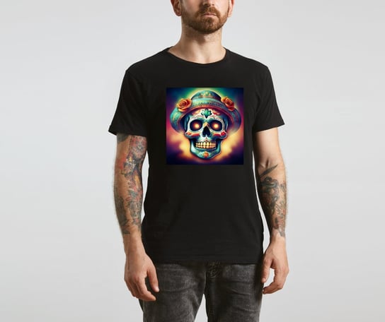 Koszulka T-Shirt Skull Czarna rozmiar 2XL z nadrukiem nadruk czaszka tatuaż tattoo unsex Inna marka