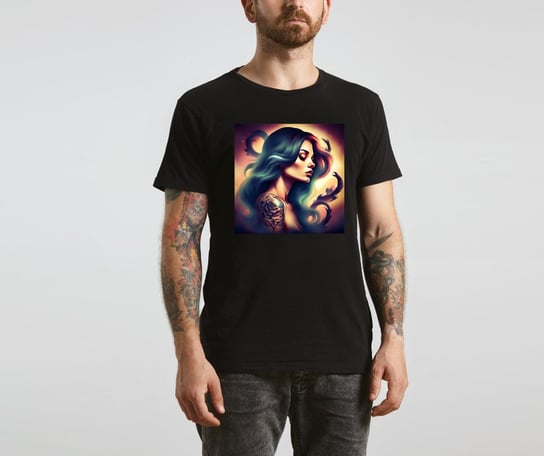 Koszulka T-Shirt Tattoo Girl czarna rozmiar S z nadrukiem nadruk tatuaż tattoo unisex Inna marka