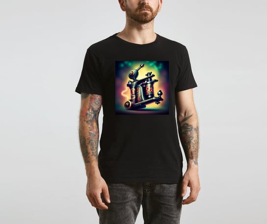 Koszulka T-Shirt Tattoo Machine czarna rozmiar 2XL z nadrukiem nadruk maszynka tatuaż Inna marka