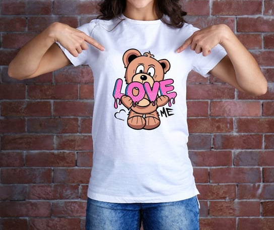 Koszulka T-Shirt Teddy Bear biały rozmiar XL z nadrukiem nadruk Miś Boluś Inna marka