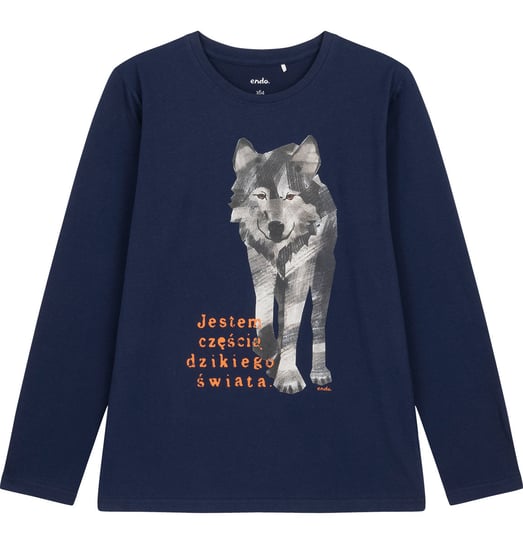 Koszulka T-Shirt Z Długim Rękawem Chłopięca Dziecięca Dziki Wilk 104 Endo Endo