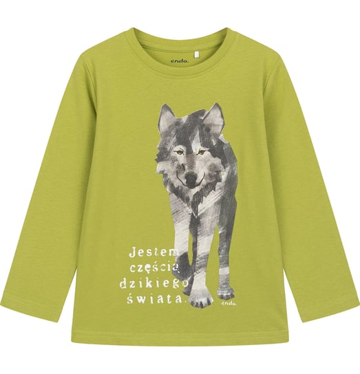 Koszulka T-Shirt Z Długim Rękawem Chłopięca Dziecięca Dziki Wilk 134 Endo Endo