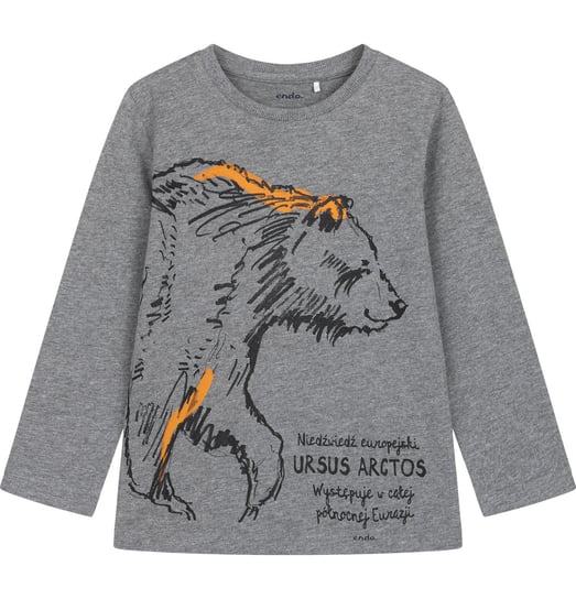 Koszulka T-shirt  z Długim Rękawem chłopięca dziecięca Niedźwiedź 152 Endo Endo