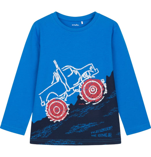 Koszulka T-Shirt Z Długim Rękawem Chłopięca Dziecięca  Z Autem 110 Endo Endo