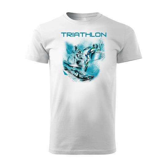 Koszulka triathlon triathlonowa dla biegacza swimrun maraton męska biała REGULAR-M TUCANOS