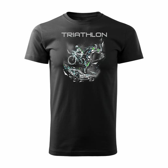 Koszulka triathlon triathlonowa dla biegacza swimrun maraton męska czarna REGULAR-L TUCANOS