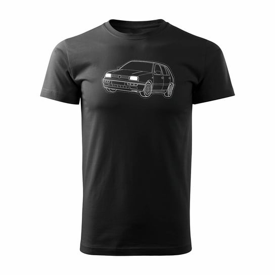 Koszulka VW Golf 3 z samochodem Golf męska czarna REGULAR - XXL Topslang