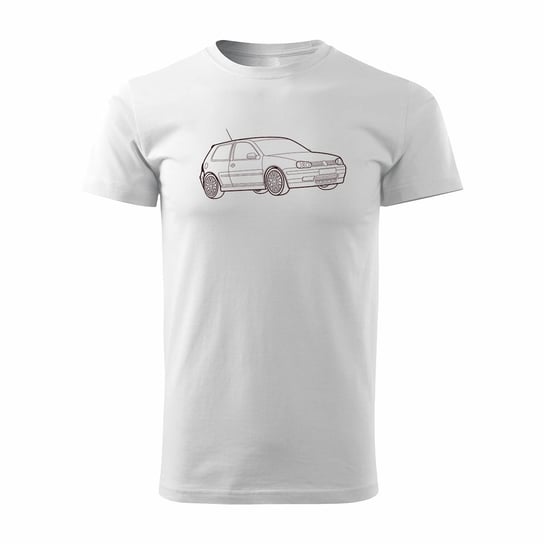 Koszulka VW Golf 4 z samochodem Golf 4 męska biały REGULAR - M Topslang