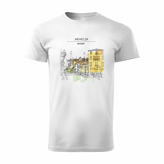Koszulka Włochy Wenecja pamiątka z Włoch z Włochami włoska męska biała REGULAR-S TUCANOS