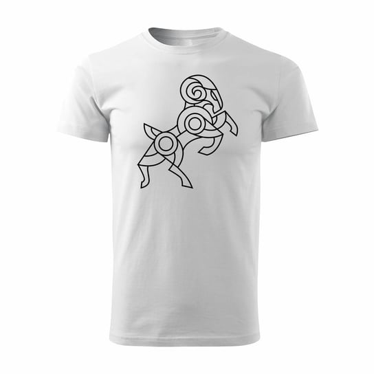 Koszulka z baranem znak zodiaku baran baranek męska biała REGULAR-M TUCANOS