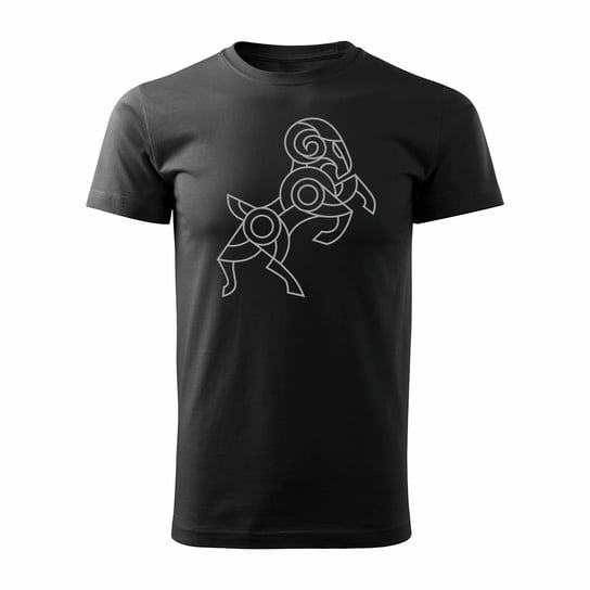 Koszulka z baranem znak zodiaku baran baranek męska czarna REGULAR-M TUCANOS