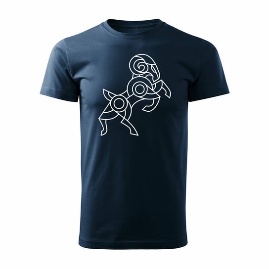 Koszulka z baranem znak zodiaku baran baranek męska granatowa REGULAR-S TUCANOS