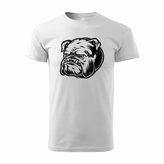 Koszulka z buldogiem angielskim bulldog angielski męska biała REGULAR-S TUCANOS