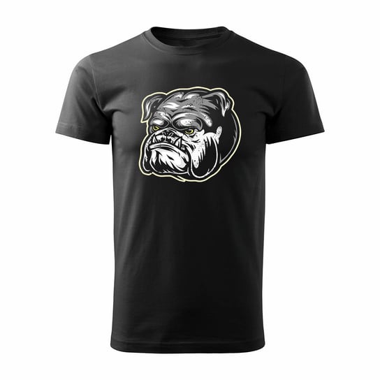 Koszulka z buldogiem angielskim bulldog angielski męska czarna REGULAR-L TUCANOS
