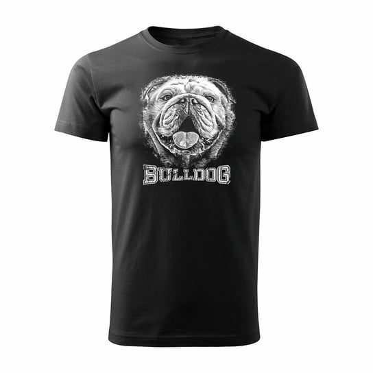 Koszulka z buldogiem angielskim bulldog angielski męska czarna REGULAR-XXL TUCANOS