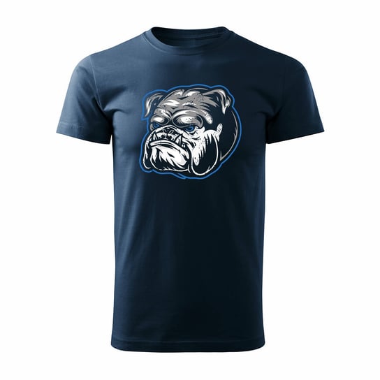 Koszulka z buldogiem angielskim bulldog angielski męska granatowa REGULAR-XXL TUCANOS