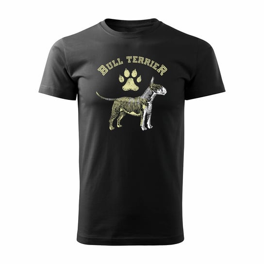 Koszulka z bulterierem bulterier bull terrier męska czarna REGULAR-XXL TUCANOS
