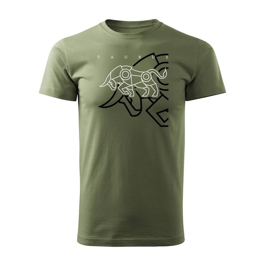 Koszulka z bykiem znak zodiaku byk byczek męska khaki REGULAR-XXL TUCANOS
