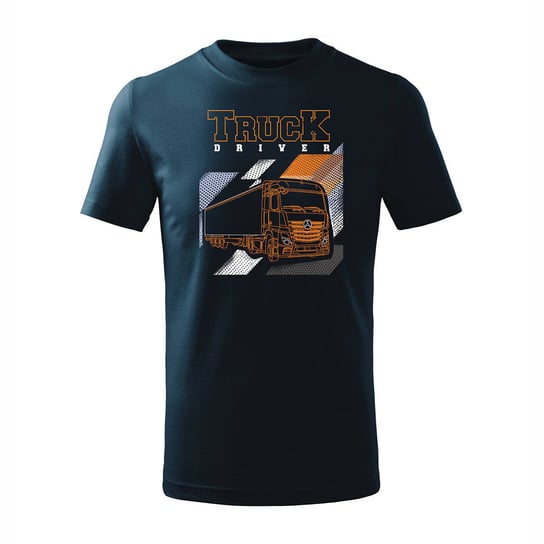 Koszulka z ciężarówką ciągnik siodłowy dla kierowcy TIR dziecięca granatowa-110 cm/4 lata TUCANOS