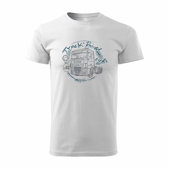 Koszulka z ciężarówką DAF prezent dla kierowcy Tira TIR męska biała REGULAR - L Topslang