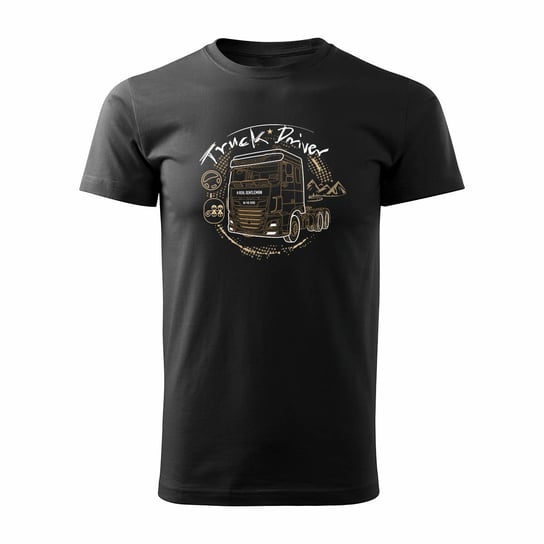 Koszulka z ciężarówką DAF prezent dla kierowcy Tira TIR męska czarna REGULAR - L Topslang