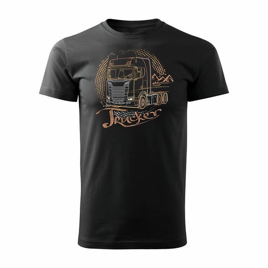 Koszulka z ciężarówką Scania dla kierowcy Tira męska czarna REGULAR - S Topslang