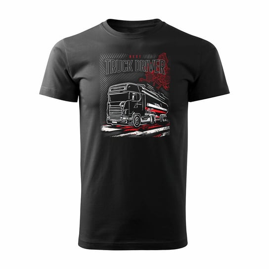 Koszulka z ciężarówką Scania silos silosem prezent dla kierowcy Tira TIR męska czarna REGULAR-L Inna marka