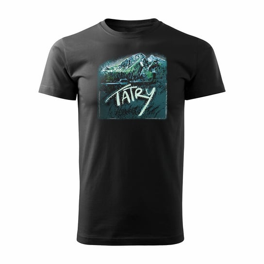 Koszulka Z Górami W Góry Turystyczna Z Tatrami Tatry Słowacja Trekkingowa Męska Czarna Regular-L Inna marka