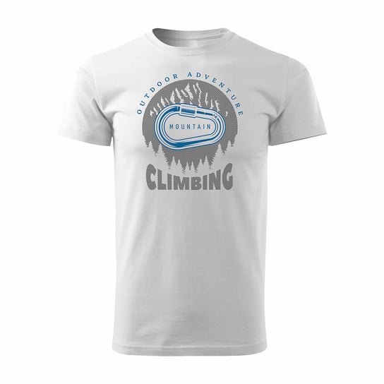 Koszulka z górami w góry wspinaczka climbing karabińczyk męska biała REGULAR - L Topslang