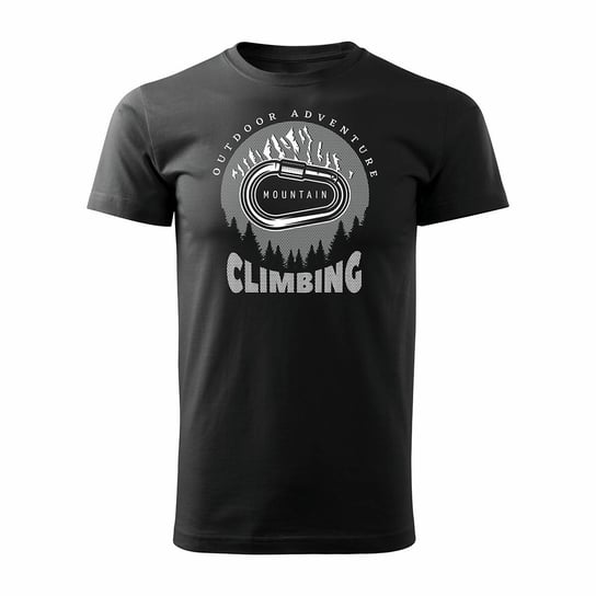 Koszulka z górami w góry wspinaczka climbing karabińczyk męska czarna REGULAR - L Topslang