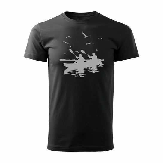 Koszulka z kajakiem kajakami dla kajakarza kajaki spływ kajakowy kajak męska czarna REGULAR-L TUCANOS