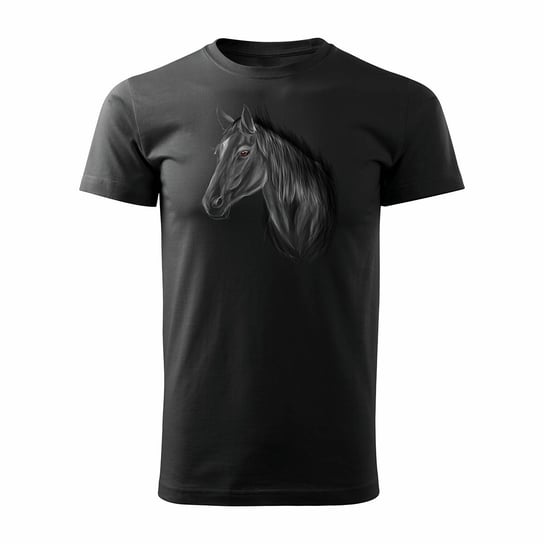 Koszulka z koniem koń męska czarna-L TUCANOS