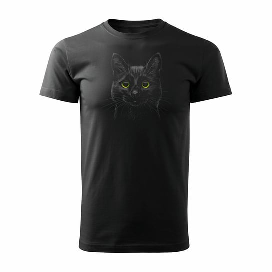 Koszulka z kotem kot kotek z kotkiem męska czarna-M TUCANOS