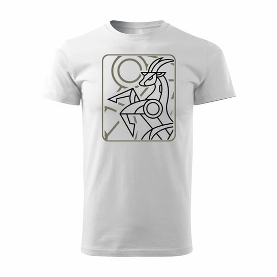 Koszulka z koziorożcem znak zodiaku koziorożec koziorożce męska biała REGULAR-M TUCANOS