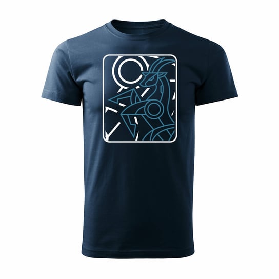 Koszulka z koziorożcem znak zodiaku koziorożec koziorożce męska granatowa REGULAR-L TUCANOS