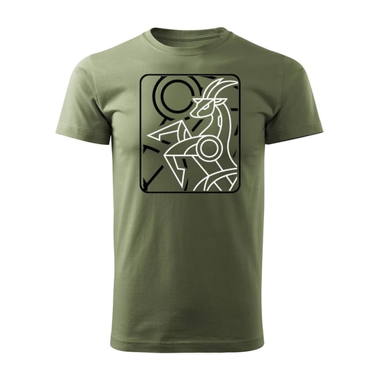 Koszulka z koziorożcem znak zodiaku koziorożec koziorożce męska khaki REGULAR-M TUCANOS