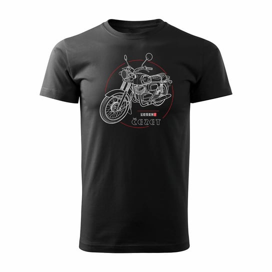 Koszulka z motocyklem na motor Cezet Cezeta 350 męska czarna REGULAR-L Inna marka