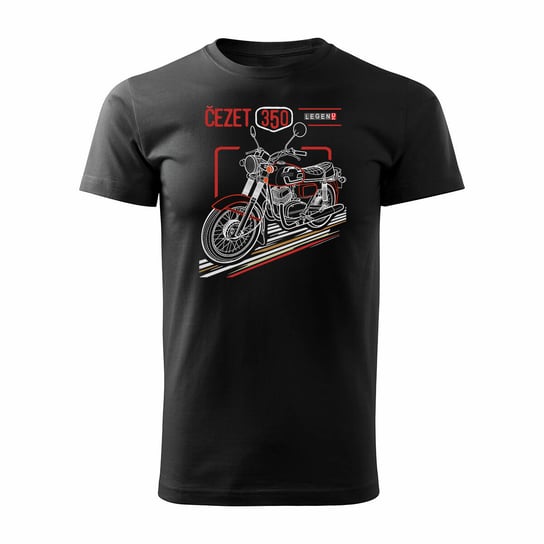 Koszulka z motocyklem na motor Cezet Cezeta 350 męska czarna REGULAR-M Inna marka