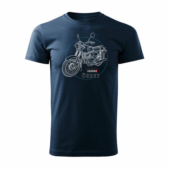 Koszulka z motocyklem na motor Cezet Cezeta 350 męska granatowa REGULAR-S Inna marka