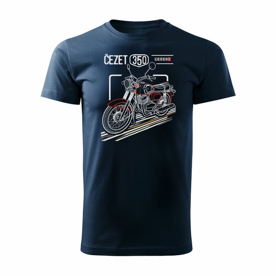 Koszulka z motocyklem na motor Cezet Cezeta 350 męska granatowa REGULAR-XXL Inna marka