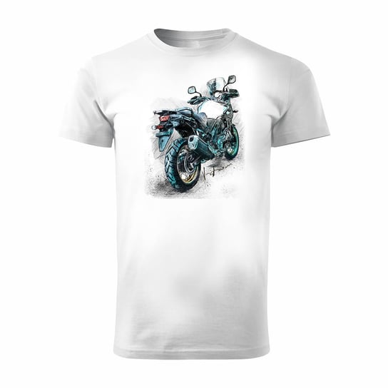 Koszulka z motocyklem na motor Suzuki V-strom Vstrom DL 650 XT męska biała REGULAR-S Topslang