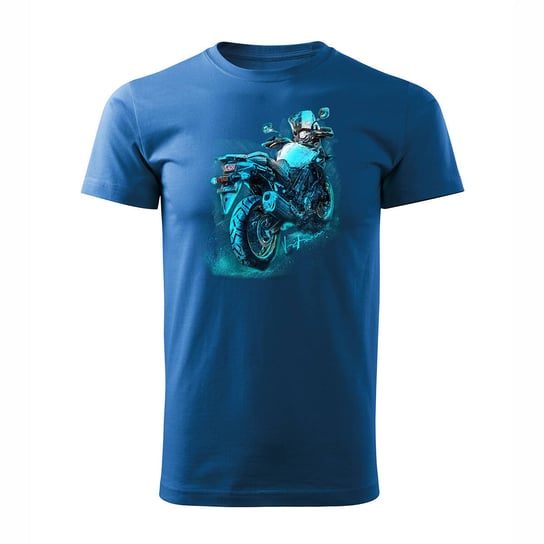 Koszulka z motocyklem na motor Suzuki V-strom Vstrom DL 650 XT męska niebieska REGULAR-M Inna marka