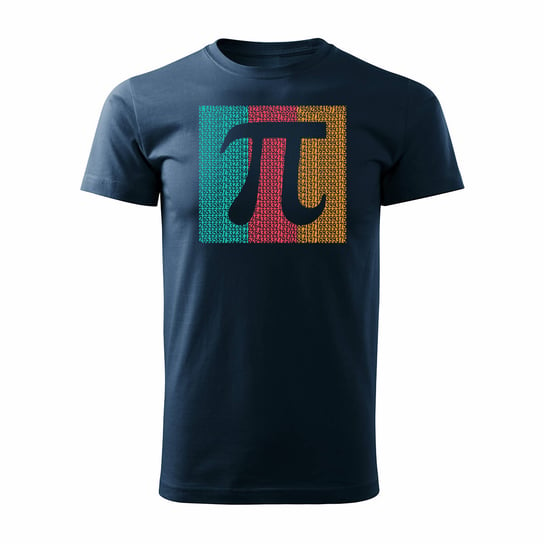 Koszulka z motywem liczby liczba liczbą PI dla matematyka miłośników matematyki męska granatowa-M TUCANOS