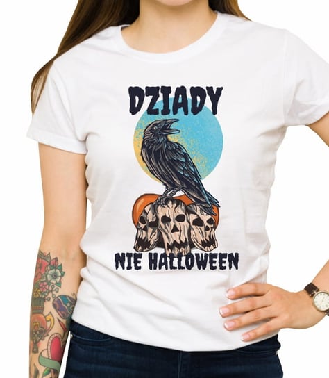 Koszulka Z Nadrukiem Dziady Nie Halloween, Damska, Biała, Rozmiar Xxl Inna marka