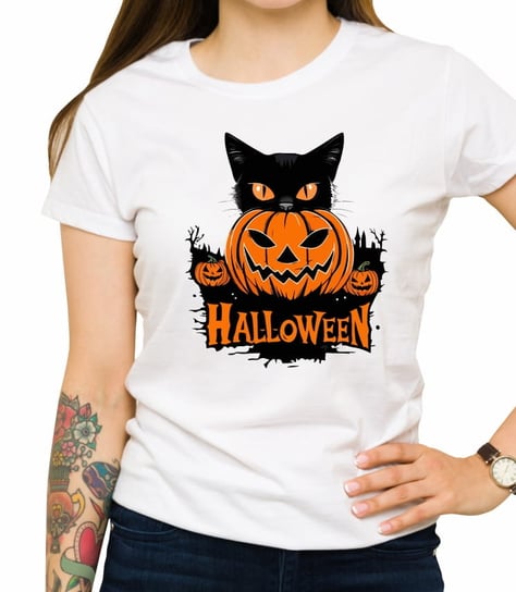 Koszulka Z Nadrukiem Halloween, Damska, Biała, Rozmiar Xl Inna marka