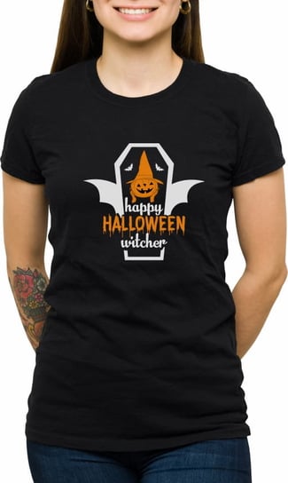 Koszulka Z Nadrukiem Happy Halloween, Damska, Czarna, Rozmiar Xl Inna marka